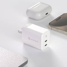 画像をギャラリービューアに読み込む, OMNIA X45C 45W 窒化ガリウム GaN 2ポートミニ急速充電器+PeAk II USB-C to Lightning Cable C120B メタリカルメッシュケーブル