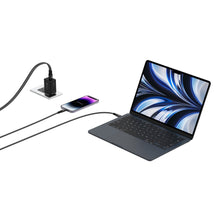 画像をギャラリービューアに読み込む, OMNIA X65 65W 窒化ガリウム GaN 3ポート急速充電器+PeAk II USB-C to Lightning Cable C120B メタリカルメッシュケーブル(1.2M)