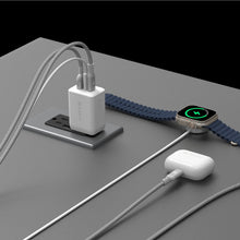 画像をギャラリービューアに読み込む, OMNIA X65 65W 窒化ガリウム GaN 3ポート急速充電器+PeAk II USB-C to Lightning Cable C120B メタリカルメッシュケーブル(1.2M)