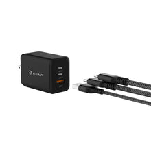 画像をギャラリービューアに読み込む, OMNIA X65 65W 窒化ガリウム GaN 3ポート急速充電器+PeAk II USB-C to Lightning Cable C120B メタリカルメッシュケーブル(1.2M)