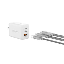 画像をギャラリービューアに読み込む, OMNIA X65 65W 窒化ガリウム GaN 3ポート急速充電器+PeAk II USB-C to Lightning Cable C120B メタリカルメッシュケーブル(1.2M)