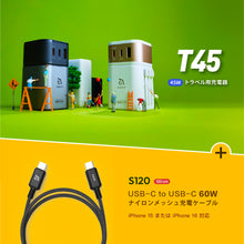 画像をギャラリービューアに読み込む, T45 45W トラベル用充電器 + S120 USB-C to USB-C 60W ナイロンメッシュ充電ケーブル