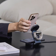 画像をギャラリービューアに読み込む, Mag 360 Qi2 対応 3 in 1 ターンテーブル式ワイヤレス充電器 （デュアル 15W タイプ）
