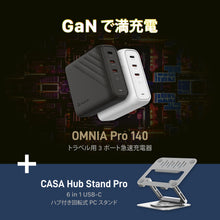 画像をギャラリービューアに読み込む, OMNIA Pro 140 - 140W トラベル用3ポート急速充電器+CASA Hub Stand Pro 6 in 1 USB-Cハブ付き回転式PCスタンド
