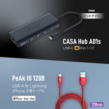 画像をギャラリービューアに読み込む, CASA HUB A01s 4K対応 6 in 1 USB-Cハブ + PeAk III Lightning Cable 120B メタリカルメッシュケーブル
