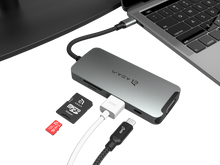 画像をギャラリービューアに読み込む, CASA Hub A08 USB-C 8 in 1 多機能アダプタ グレー
