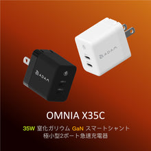 画像をギャラリービューアに読み込む, 【新製品登場】OMNIA X35C - 35W 窒化ガリウム GaN スマートシャント極小型2ポート急速充電器
